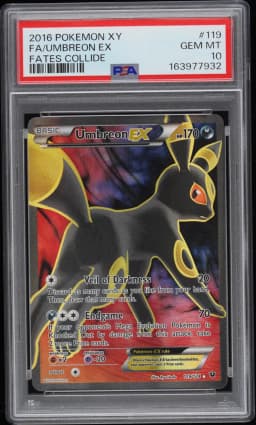 2016 #119 Full Art/Umbreon EX PSA 10 XY Fates Collide