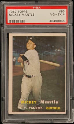 1957 #95 Mickey Mantle PSA 4 Topps