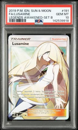 2019 #191 Full Art/Lusamine PSA 10 Indonesian Sun & Moon Legends Awakened