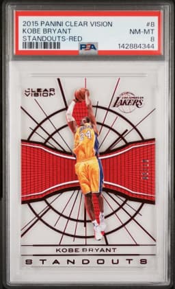 2015 #8 Kobe Bryant PSA 8 Panini Clear Vision Standouts