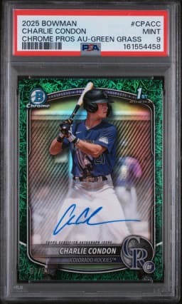 2025 #CPACC Charlie Condon PSA 9 Bowman Chrome Prospect Autographs