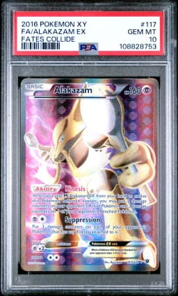 2016 #117 Full Art/Alakazam EX PSA 10 XY Fates Collide