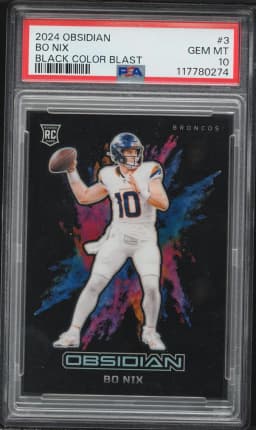 2024 #3 Bo Nix PSA 10 Panini Obsidian Black Color Blast Football