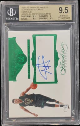 2015 #SSGA Giannis Antetokounmpo BGS 9.5 Panini Flawless Super Signatures Emerald