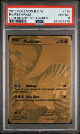 2013 #114 Full Art/Reshiram PSA 8 Black & White Legendary Treasures