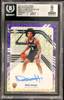 2025 #NSDH Dylan Harper BGS 9 Topps Chrome Next Stop Signatures Purple Geometric Refractors