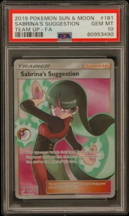 2019 #181 Full Art/Sabrina's Suggestion PSA 10 Sun & Moon Team Up