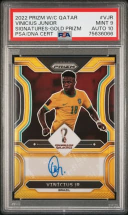 2022 #VJR Vinicius Jr. PSA 9 Panini Prizm World Cup Qatar Signatures