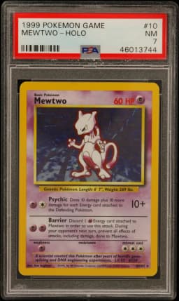 1999 #10 Mewtwo-Holo PSA 7 Game