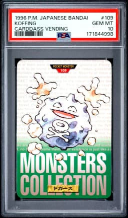 1996 #109 Koffing PSA 10 Japanese Bandai Carddass Vending