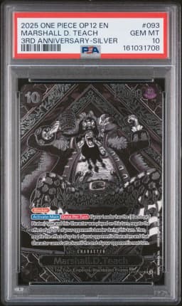 2025 #093 Marshall D. Teach PSA 10 One Piece OP12-Legacy of the Master