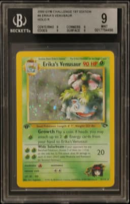 2000 #4 Erika's Venusaur HOLO R BGS 9 Gym Challenge 1st Edition
