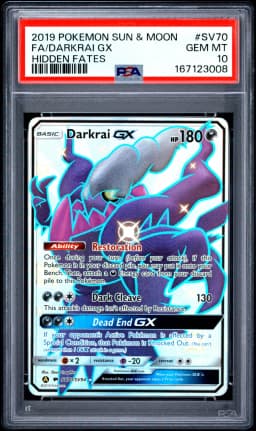 2019 #SV70 Full Art/Darkrai GX PSA 10 Sun & Moon Hidden Fates