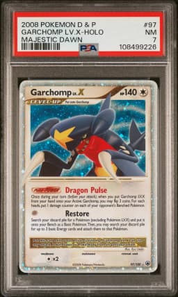 2008 #97 Garchomp LV.X-Holo PSA 7 Diamond & Pearl Majestic Dawn