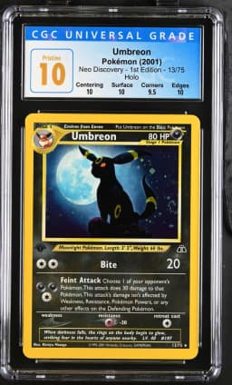 2001 #13 Umbreon CGC 10 Pristine Neo Discovery - 1st Edition - English