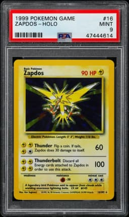 1999 #16 Zapdos-Holo PSA 9 Game