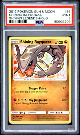 2017 #56 SHINING RAYQUAZA PSA 9 Sun & Moon Shining Legends