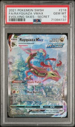 2021 #218 Full Art/Rayquaza Vmax PSA 10 Sword & Shield Evolving Skies