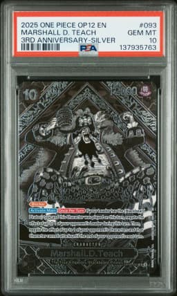 2025 #093 Marshall D. Teach PSA 10 One Piece OP12-Legacy of the Master