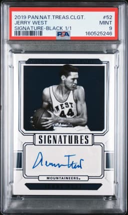 2019 #52 Jerry West PSA 9 Panini National Treasures Collegiate
