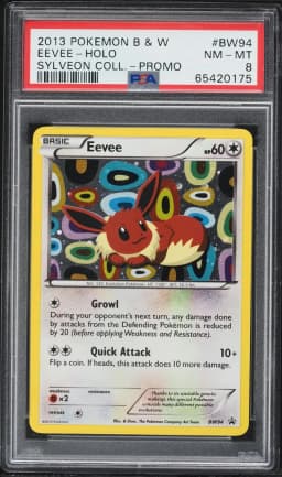 2013 #BW94 Eevee-Holo PSA 8 Black & White Promo Pokemon