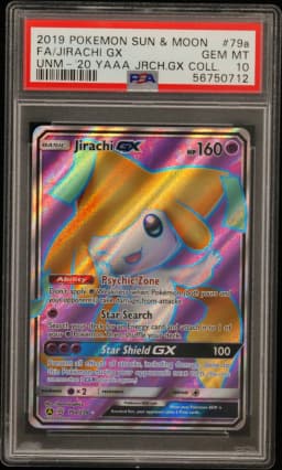 2019 #79a Full Art/Jirachi GX PSA 10 Sun & Moon Unified Minds