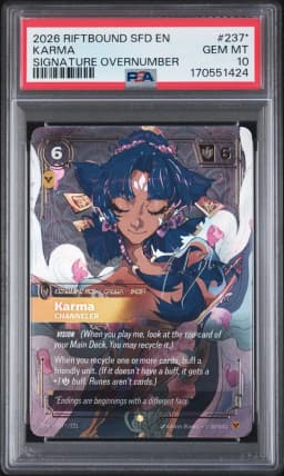 2026 #237* Karma - Channeler PSA 10 Riftbound: League of Legends Sfd-Spiritforged