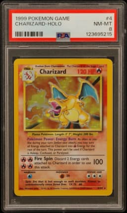 1999 #4 Charizard-Holo PSA 8 Game
