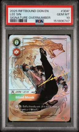 2025 #304* Lee Sin - Blind Monk PSA 10 Riftbound: League of Legends Ogn-Origins
