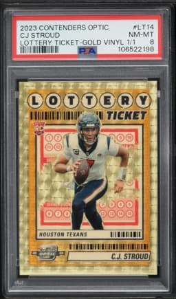 2023 #LT14 CJ Stroud PSA 8 Panini Contenders Optic Lottery Ticket Football