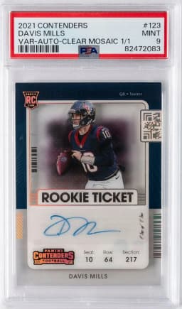 2021 #123 Davis Mills PSA 9 Panini Contenders Football