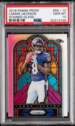 2018 #SG-10 Lamar Jackson PSA 10 Panini Prizm Stained Glass Football