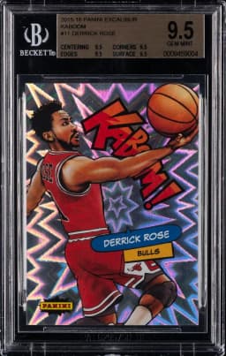 2015 #11 Derrick Rose BGS 9.5 Panini Excalibur Kaboom Basketball