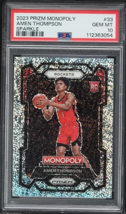 2023 #33 Amen Thompson Sparkle PSA 10 Panini Prizm Monopoly Basketball
