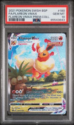 2021 #180 Full Art/Flareon Vmax PSA 10 Swsh Black Star Promo