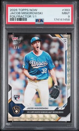 2026 #383 Jacob Misiorowski PSA 9 Topps Now