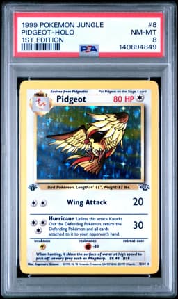 1999 #8 Pidgeot-Holo 1st Edition PSA 8 Jungle