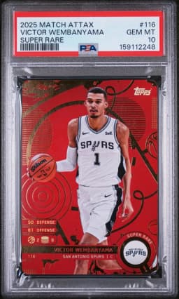 2025 #116 Victor Wembanyama PSA 10 Topps Match Attax
