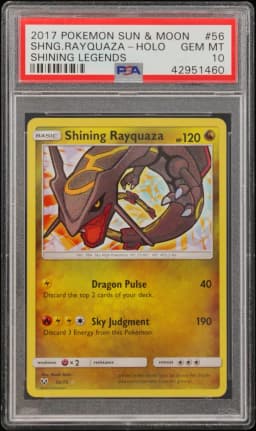 2017 #56 Shining Rayquaza-Holo PSA 10 Sun & Moon Shining Legends