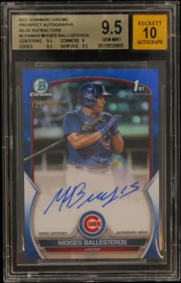 2023 #CPAMBS Moises Ballesteros BGS 9.5 Bowman Chrome Prospect Autographs Blue Refractors