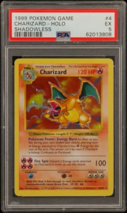1999 #4 Charizard-Holo Shadowless PSA 5 Game
