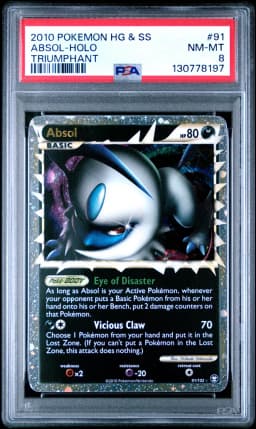 2010 #91 Absol-Holo PSA 8 Heartgold & Soulsilver Triumphant