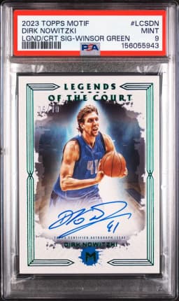2023 #LCSDN Dirk Nowitzki PSA 9 Topps Motif Legends of the Court Signatures