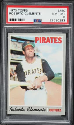 1970 #350 Roberto Clemente PSA 8 Topps Baseball