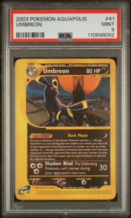 2003 #41 Umbreon PSA 9 Aquapolis Pokemon