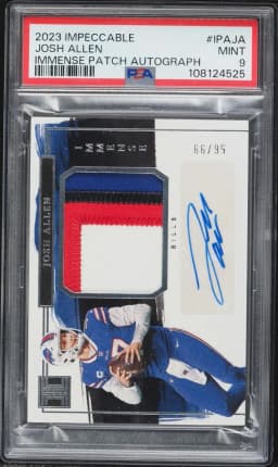 2023 #IPAJA Josh Allen PSA 9 Panini Impeccable Immense Patch Autographs Football