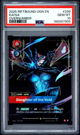 2025 #299 Kai'SA - Daughter of the Void PSA 10 Riftbound: League of Legends Ogn-Origins