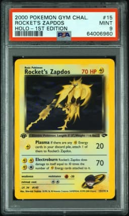 2000 #15 Rocket's Zapdos PSA 9 Gym Challenge