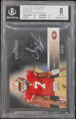 2011 #105 Colin Kaepernick BGS 8 Topps Precision Rookie Autographs White Ink