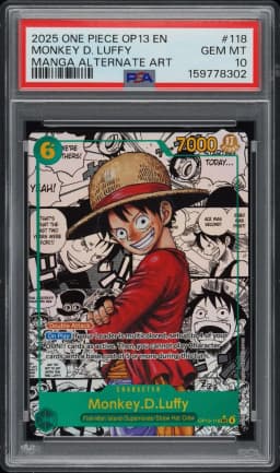 2025 #118 Monkey D. Luffy PSA 10 One Piece OP13-Carrying on His Will